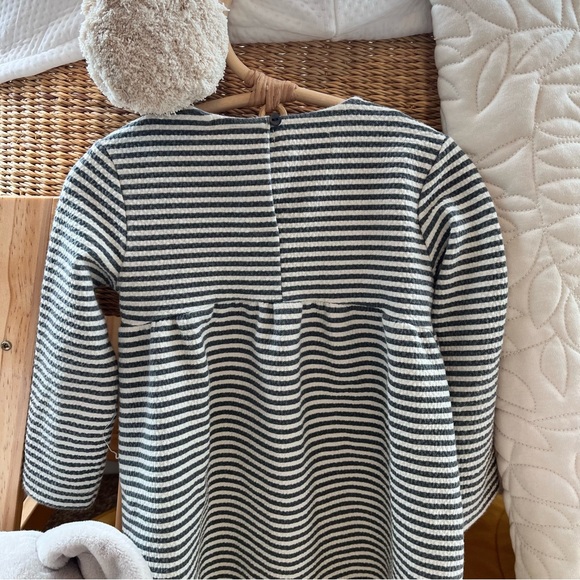 ZARA Baby Girl Dress Stripe Black and White 18-24M - Picture 6 of 7